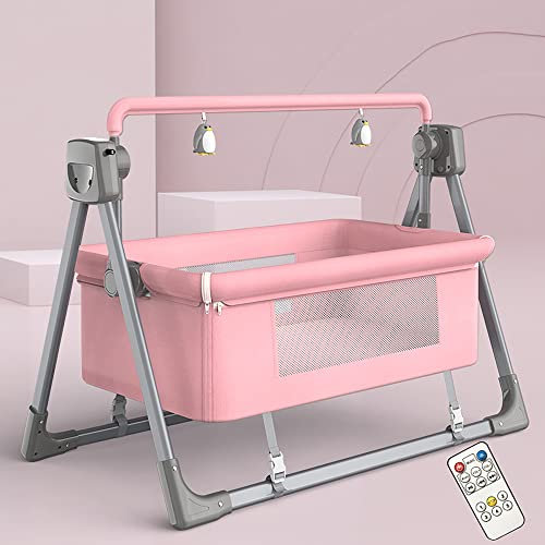 Baby Swing Bed Electric - Adjustable Cribs and Rocking Chair for Infants - Rocker Crib Basket with Automatic Recliner - Safe and Best Bed for Newborn Unisex - Electric Baby Swing Bedside Cradle
