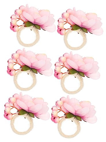 BESTonZON 6stücke Blümchen Serviettenhalter Serviettenringe Blumenform Essenszubehör Für Tischdeko Party Hochzeit Restaurant Gebrauch