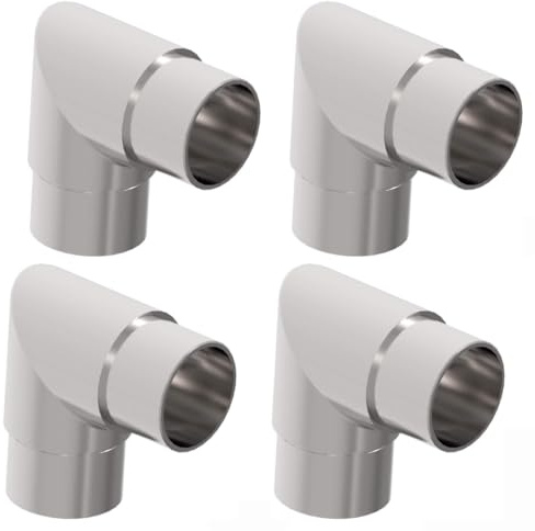 Sellon24® 4 x Eckbogen 90° Edelstahl Rohrverbinder 42,4x2,0 Eckverbinder Rohrbogen Steckfitting scharf S24U-0301-242