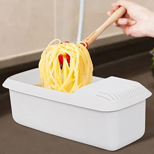 Cocedor De Pasta para Microondas con Colador, Vaporizador para Bote De Pasta Resistente Al Calor, Herramientas De Cocina para Cuenco De Espagueti, Cocedor De Fideos con Drenaje