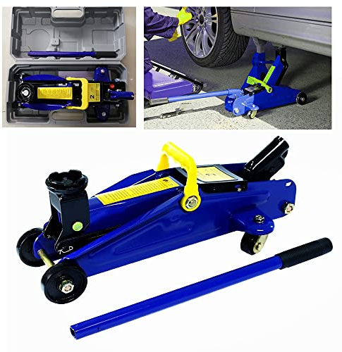 2 Tonnes Cric Hydraulique en Acier - Cric Rouleur avec 2 Roues Directionnelles - Hauteur de Levage: 135-320mm - Cric de Levage Voitures Véhicules avec Valise de Transport