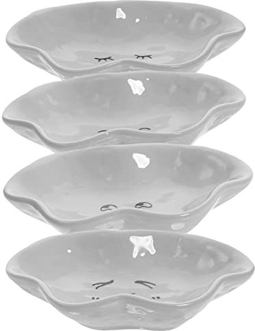 TOPBATHY Piatti in Porcellana Set Da 4 Pezzi Con Piattino Per Salsa Dolce E Ciotola Per Aceto in Ceramica Per La Cucina Stile Casuale