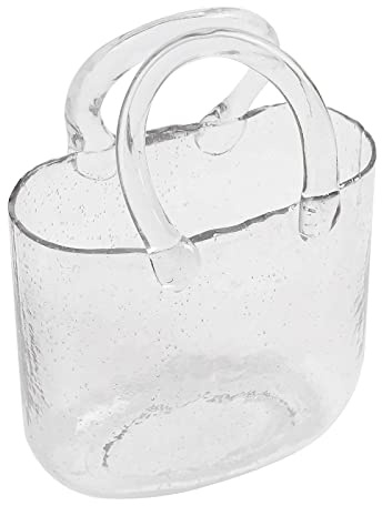 Vaso in vetro trasparente con motivo a forma di pesce, borsa per fiori, borsetta, centrotavola, per scuola, ufficio, camera da letto, decorazione