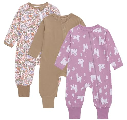 amo nenes 3-pack baby sommar sovsäck 0,5 tog med fötter och ärmar 100 % bomull andningsbar sommarsovsäck för pojkar och flickor, 9–12 månader, lila, lila, 9-12 månader
