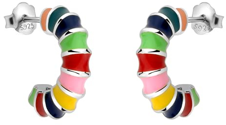 SOFIA MILANI - Boucles d'Oreilles pour Femme en Argent 925 - Clou d'Oreille en Forme de Coloré - E2738