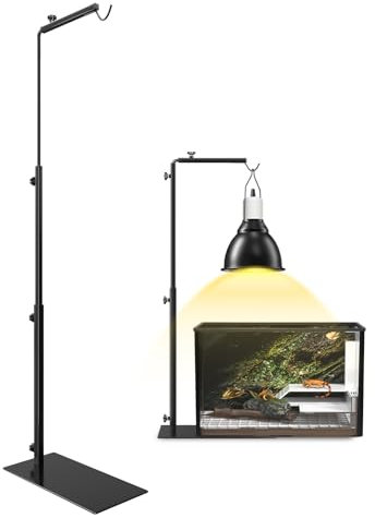 GlowUp Support de Lampe Chauffante pour Reptiles, Réglable Hauteur 40 à 93 cm, Support de Lampe pour Terrarium pour Tortues, Araignées (Sans Lampes)