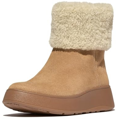 Fitflop F-Mode Shearling-Collar Zip-up Suede Ankle Boots Botas Cortas al tobilloMujer