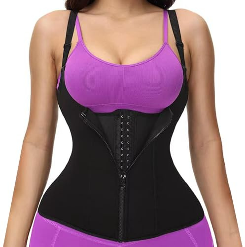 DKDDSSS Korsett Damen Waist Trainer, Damen Unterbrust Korsett, Damen Figurformer Shapewear, Taillenformer, Body Shaperwear für Fitness Hochzeiten Cosplay (Schwarz2, M)