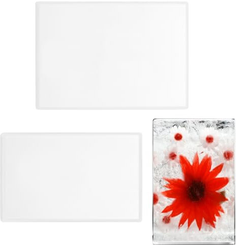 YAYODS Lot de 2 moules rectangulaires en silicone - 30 x 20 cm + 25 x 15 cm - Moules en silicone époxy - Moules en silicone époxy - Pour un kit débutant, cadeau de mariage, d'anniversaire