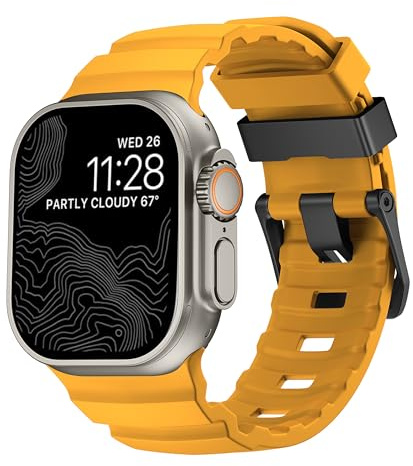 Correa de silicona compatible con Apple Watch Ultra 49mm 46mm, Correa de repuesto con hebilla de metal duradera para iWatch Ultra 2 Series 10