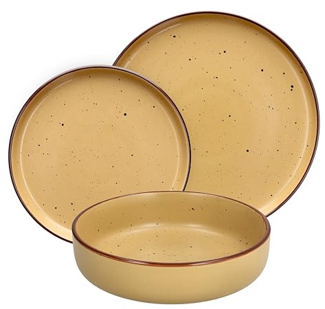 Tognana Bruges, Servicio de platos 18 piezas para 6 personas, Stoneware, Amarillo Ocre