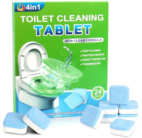 24 Pièces WC Tabs,Pour le Nettoyage des WC,Toilettes et Urinoirs(24x10g）
