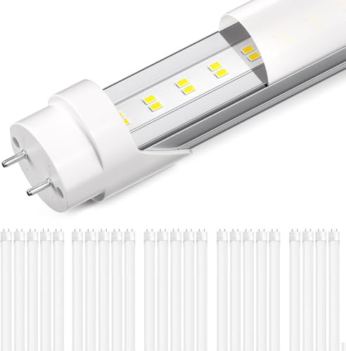 ONLYLUX 24-Pack T8 LED Bulbs 4 Foot, 28W 4200LM, 5000K Daylight Super Bright, Ballast Bypass G13 Base Type B Dual-End Powered, f32t8 f40t12 led Replacement 4ft