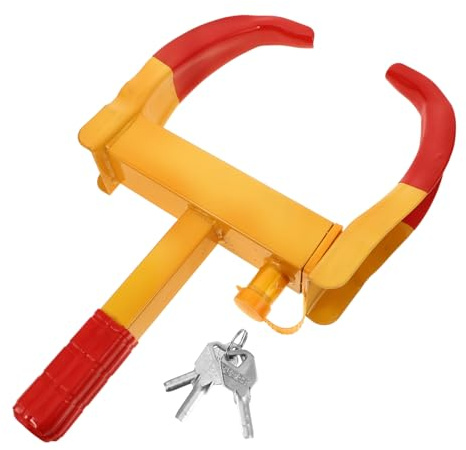 Ciieeo Bloccaggio Ruote Ganascia per Auto Rimorchi Serratura Robusta e Portatile per Sicurezza Veicoli