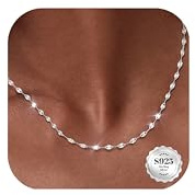 CASSIECA Kette Silber 925 Damen Silberkette Damen 925 Ohne Anhänger 41-61CM | Halskette Damen Silber 925 Silberkette Damen 925 Brillante Kette Schlangenkette Halskette für Anhänger Wasserfester Schmuck