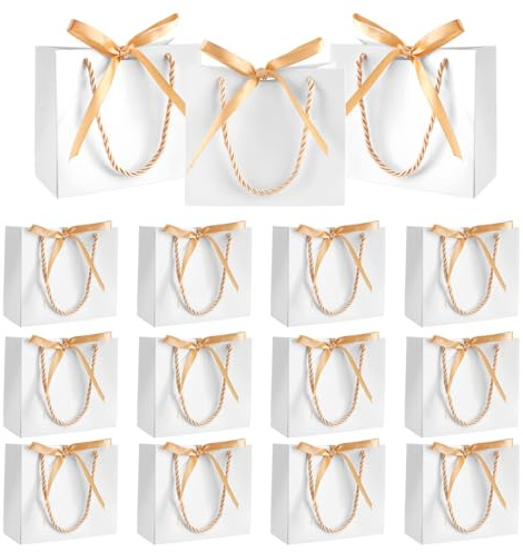 12 Piezas Bolsas de Regalo Elegantes con Lazo, 14x6x12cm Ladies' Gift Bag