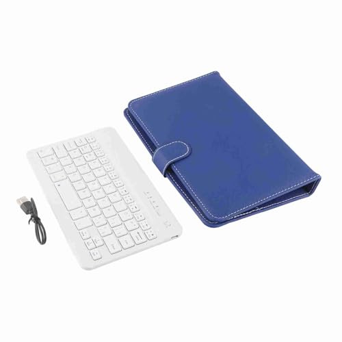 Teclado Bluetooth Inalámbrico Universal y Funda con Tapa con Soporte para Teléfonos iOS Android, Funda con Teclado Bluetooth a Prueba de Arañazos con Exterior Protector (Blue)