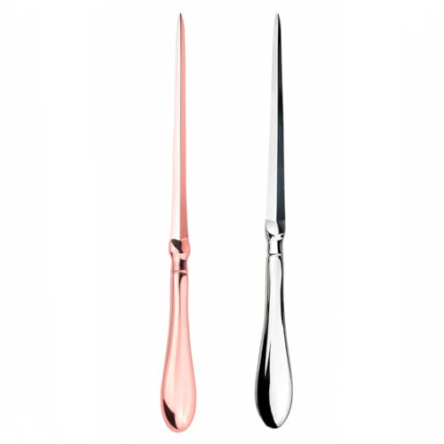 2PCS Letter Opener, Split File Envelopes Stationery Handle Portable Envelope Opener, File Document Unpack Box Packages Cutter for Office Home and Office Mail Supplies (A)