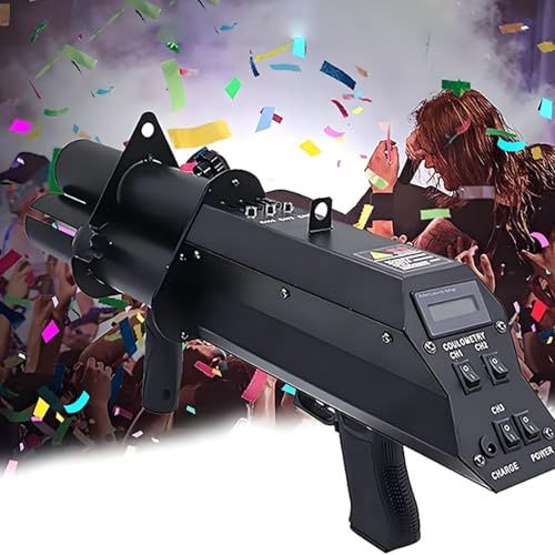 MQDLJSE Lanzador de Confeti eléctrico, inalámbrico, portátil, para Fiestas, Clubes, Bodas y Bares.