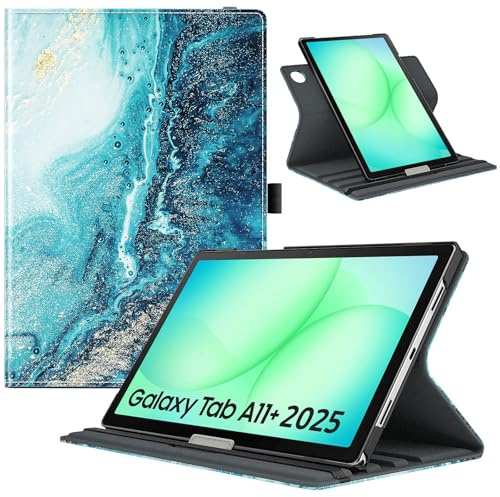 TiMOVO Coque Rotatif pour Samsung Galaxy Tab A11+ Plus 11, Texture Dorée