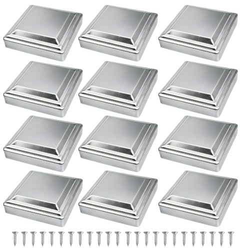 12 Pcs Capuchons Poteaux Clôture 8.5x8.5cm, avec Vis | Non seulement il protège les piliers en bois des infiltrations d'eau de pluie, mais il a également un effet décoratif