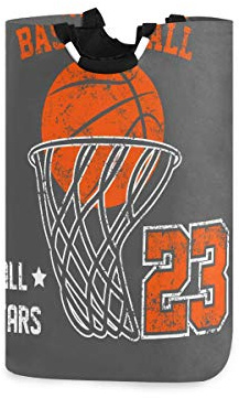 Mnsruu Wäschekorb, Basketball, kein tragbarer Wäschekorb, groß, faltbar, mit Griffen