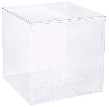 BENECREAT 10PCS Klare Hochzeitsbevorzugungsboxen, 14x14x14cm Quadratische transparente PVC-Geschenkboxen für Geburtstags, Hochzeits, Partygeschenke