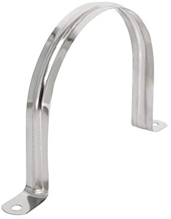 Aopin 110 mm starre Rohrbandschelle 2 Löcher Gurt U-Halterung Rohrriemen Spannclips 201 Edelstahl für Rohrbefestigung, Silber, 1 Stück