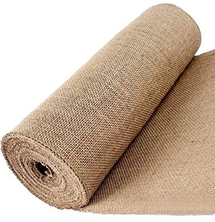 160CM Roll Upholstery Fabric Natural Jute Hessian Burlap Cloth Craft Wedding Party Table Runner Rustic Table Decoration (1 Pack)