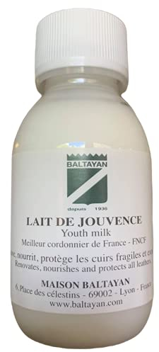 Baltayan Lait de Jouvence Pour Détacher Efficacement Vos Cuirs de Toutes Sortes, Incolore, Qualité Professionnelle Qui Assure Hydratation Et Protection A Tous Vos Objets, 100 ml