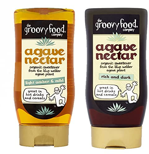 Groovy Food Co. Premium Agave Nectar | 1x Light & Mild 250ml | 1x Rich and Dark 250ml | Pack of 2