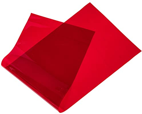Beleuchtungsfilterfolie Rot aus Pet für Sonnenuntergangseffekt | Wiederverwendbar und Leicht Zuzuschneiden, Transparente Farblichtfilterfolie, für Bühne und Theater