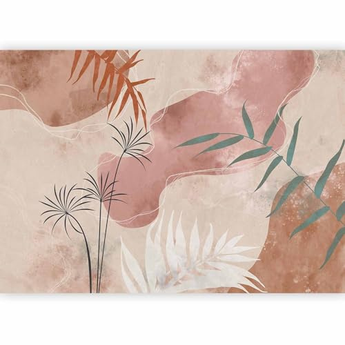 murando - Carta da Parati Adesiva Moderna per Soggiorno, Foglie, 441x315 cm | Fotomurale Autoadesiva, Pellicola Murales, Decorazione da Muro XXL, Carte da Parati Moderne, Astratto, Produzione Europea