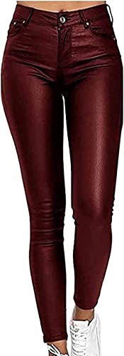 Pantalons En Cuir For Femmes Sexy Skinny Legging Stretch PU Leather Slim Pants Faux Leather Jeggings Collants, Pantalons En Similicuir For Femmes, Pantalons En Cuir PU Pantalons En Cuir
