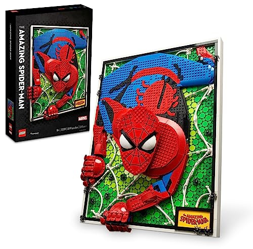 LEGO Art The Amazing Spider-Man 31209 Build & Display Home Decor Wall Art Kit, Nostalgic Super Hero Gift for Adults or Back to School Gift for Teen Spider-Man Fans, 6425635