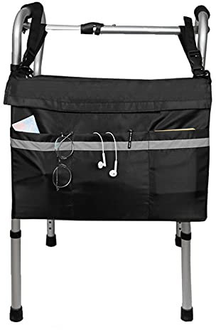 ADITAM Rollstuhltasche, Rollator-Organizer, multifunktionale Rollstuhl-Aufbewahrungstasche, Gartenwerkzeugtasche, Polyester-Material, Rollstuhltaschen für die Armlehne, 23,6 x 13,8 x 5,5 Zoll Double
