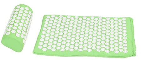 Akupressur-Matten-Kissen-Set,Yoga-Sitz-Liegematte,Entspannung, Rücken,Schultern,Nacken,Füße,Muskelmassage-Kissen,Kissen Und Natürliches Premium-Leinen-Massagematten-Set Für Muttertagsgesche(Grün)