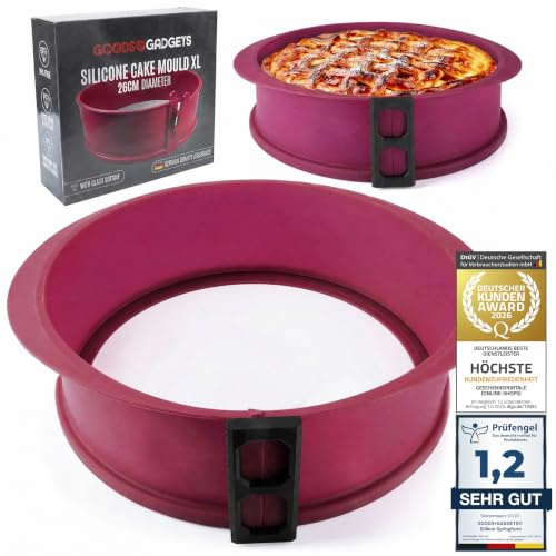 Springform i silikon med glasbotten, Non-stick bakform för kakor (Lila)
