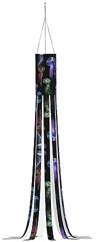 Halloween-Windsack, 150 cm, Geister-Windsack, für den Außenbereich, zum Aufhängen, Garten, Rasen, Party, Dekoration, Farbe Quallen