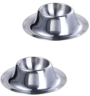 2 Pcs Stainless Steel Egg Cup Holders, Kitchen Breakfast Egg Holders for Soft Hard Boiled Eggs, Mini Cooking Tool Kitchen Gadgets