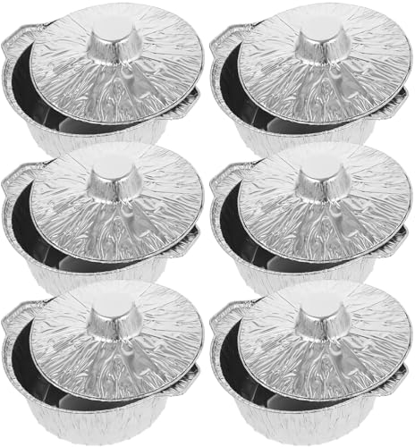 Baluue Runde Aluminiumfolie, 2300 ml, Einweg-Lebensmittelbehälter mit Deckel, Backfolie, Alufolie, Camping-Topf, Kuchenformen, Tarteform, Teller zum Backen, Braten, Mahlzeiten, Aufwärmen, Aufbewahren,
