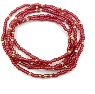 WICKELARMBAND rot gold Handarbeit by Bau[m]werk Made in Germany Armband Hippie Bohemian Ibiza Style