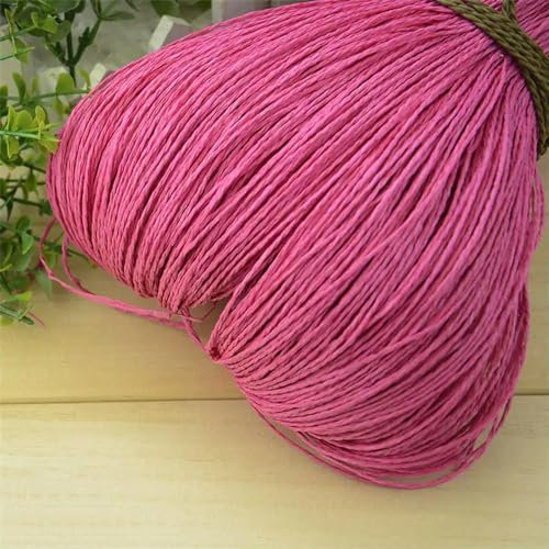 Hilo de paja de rafia natural de verano de 600 m, hilo de paja de papel de ganchillo, manualidades para hacer manualidades, para tejer sombreros, bolsos, cestas, material de ratán