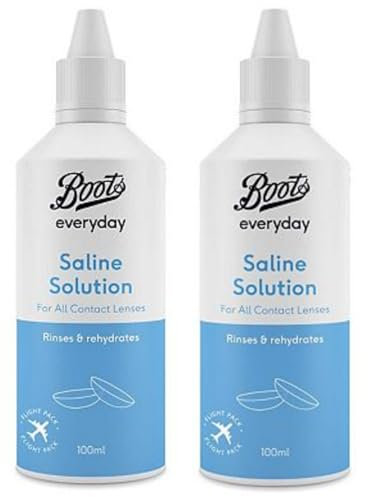 Boots Everyday - Saline Solution | for All Contact Lenses | Rinses & Rehydrates | 100ml [Twin Pack] [Packaging May Vary] [Travel Size]