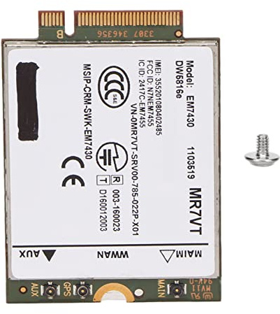 Réseau 4G LTE, 7290 7389 7390 7480 7490 E7470 300 Mbps Plug and Play Carte M.2 Composants Internes pour Latitude 7280 7285
