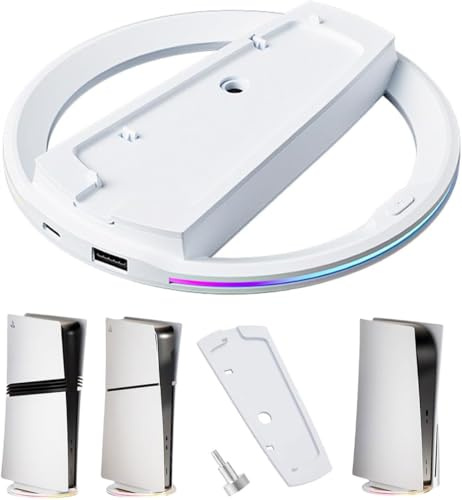 Lokyoyo vertikalt stativ för PS5 – RGB färgglad ljusbasstativ med USB-kabel