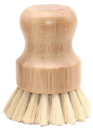 VUIUYOIES Wooden Scrub Brush with Circular Handle for Dishwashing ABS Washing Kitchen Cleaning Kitchen Cleaning Brush Dish Scrub, sisal