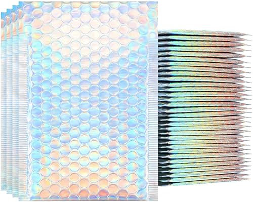NihaoWXM Versandtaschen 30 Stück Blasen-Versandtaschen, Laser-Poly-Blasen-Mailer, selbstdichtend, gepolsterte Umschläge, Laser-Verpackung, Umschlagtaschen for Bücher(25 * 30cm)