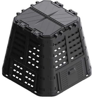 Brokky 146276 Garden Composter Black 93.3x93.3x80 cm 480 L Garden Large Metal Wire Mesh Compost Bin Eco Garden Composter Converter Eco Recycling Storage Bin Waste Box