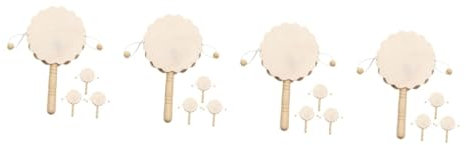 BESTonZON 4 Ensembles Hochet en Bois Instrument Bongos Rythme Shakers Percussion Bricolage Bois Artisanat Enfants Peinture Jouets Peinture sur Maison Bureau 4 pièces * 4
